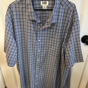 Men's Casual Blue Checkered Shirt